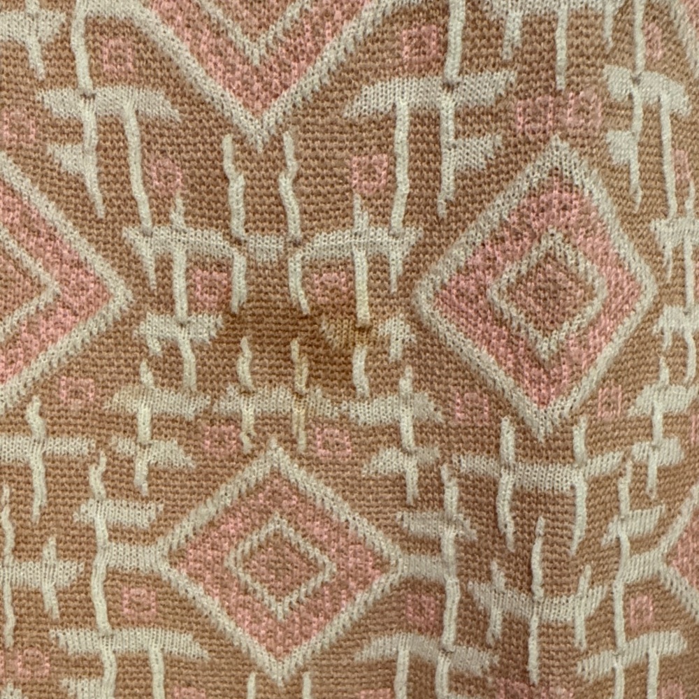 Vintage, 60’s, Pink & Taupe, Geometric-Patterned Women's Dress Double-knit poly - Picture 14 of 16